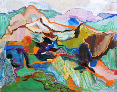 Print of Abstract Expressionism Landscape Paintings by Asta Kulikauskaitė