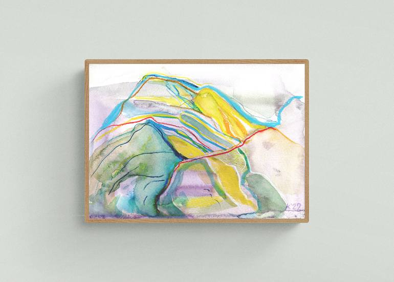 Original Abstract Landscape Painting by Asta Kulikauskaitė