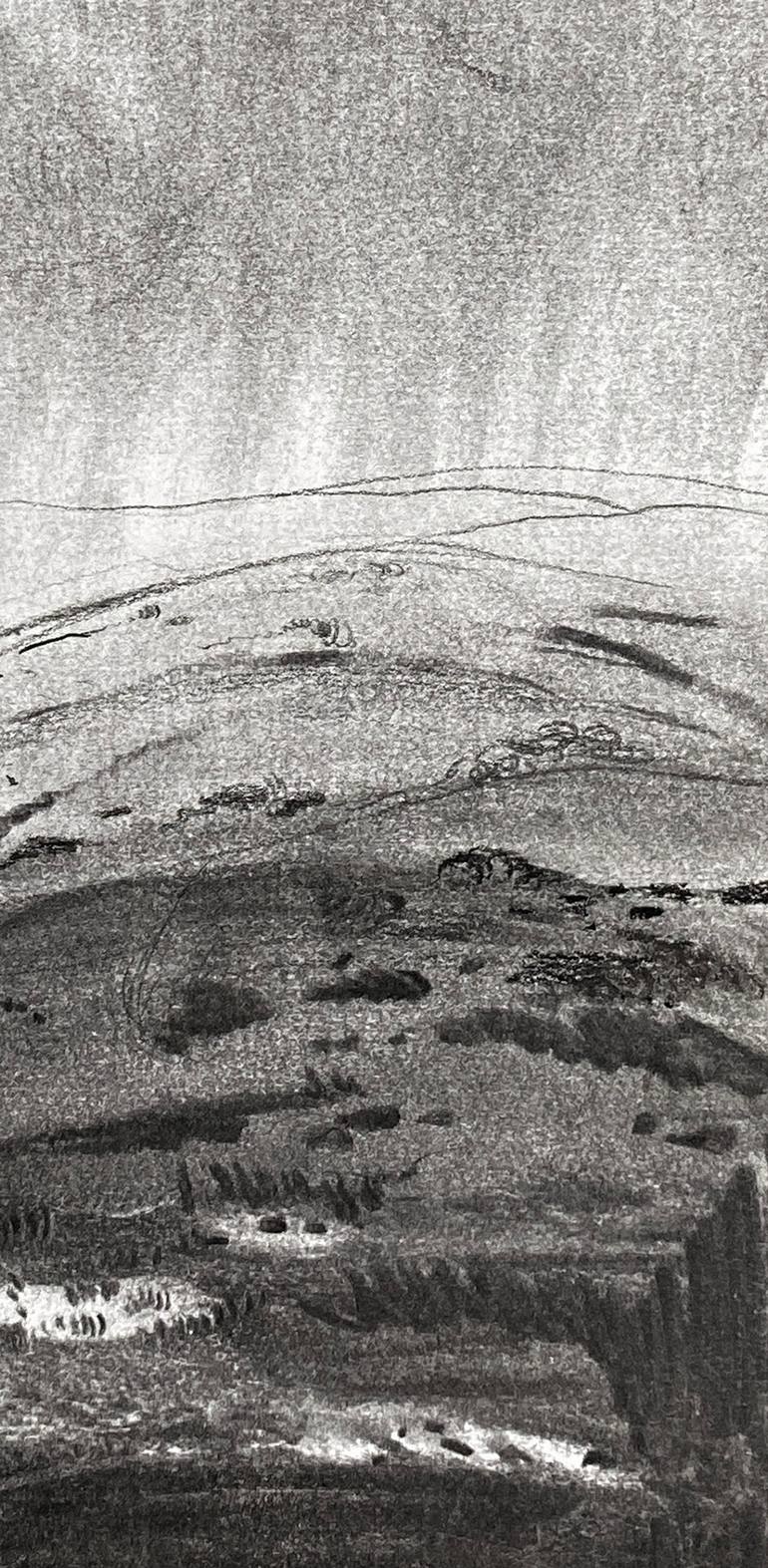 Original Abstract Landscape Drawing by Asta Kulikauskaitė