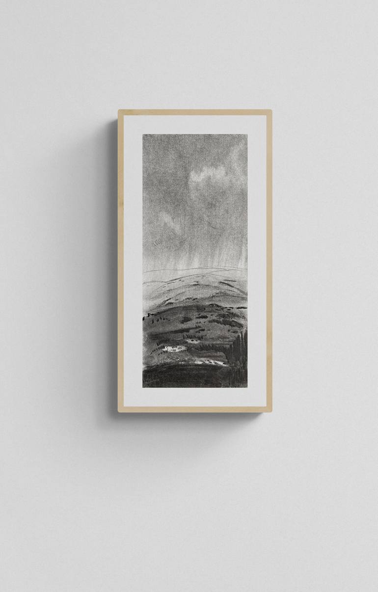 Original Abstract Landscape Drawing by Asta Kulikauskaitė