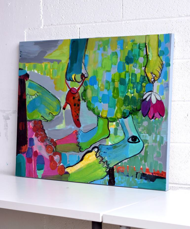 Original Abstract Botanic Painting by Asta Kulikauskaitė