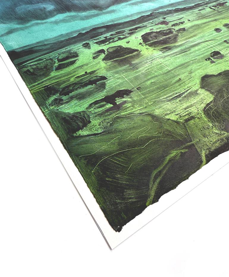 Original Abstract Landscape Printmaking by Asta Kulikauskaitė