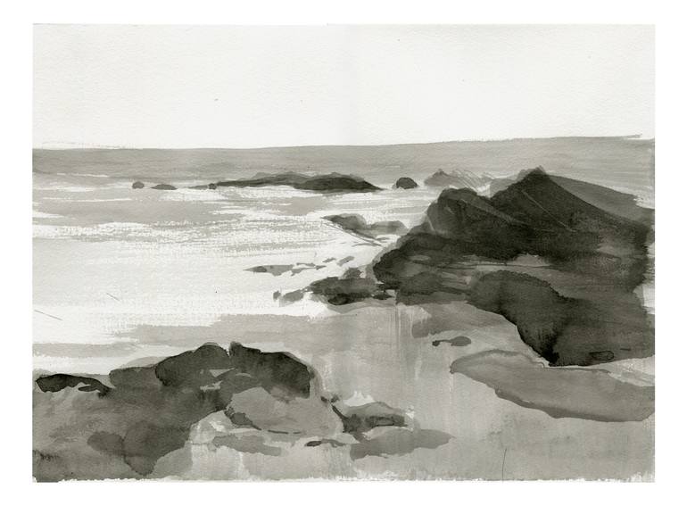 Original Abstract Landscape Drawing by Asta Kulikauskaitė