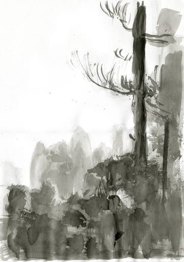 Print of Landscape Drawings by Asta Kulikauskaitė