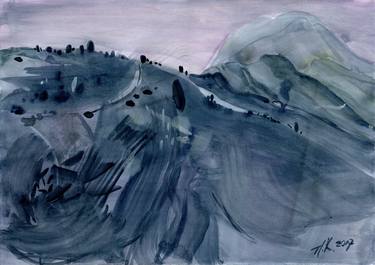 Print of Abstract Landscape Paintings by Asta Kulikauskaitė