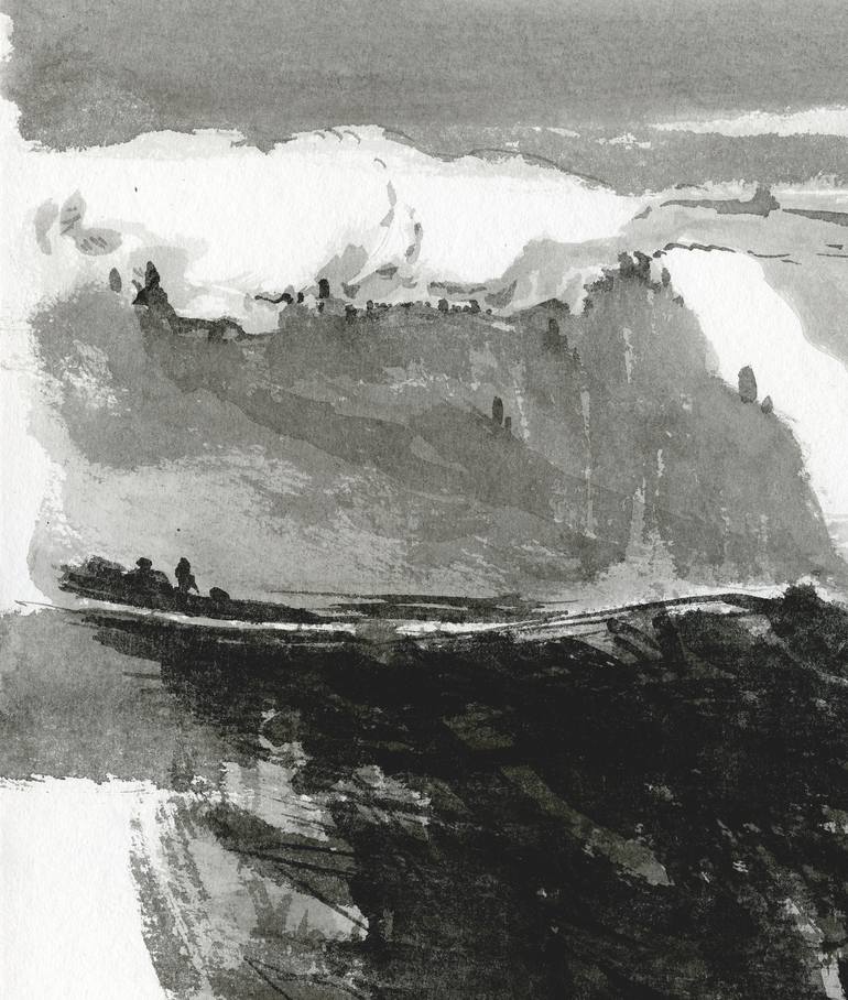 Original Expressionism Landscape Drawing by Asta Kulikauskaitė