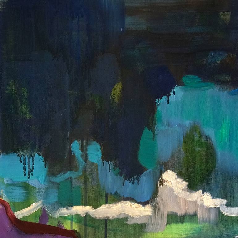 Original Abstract Landscape Painting by Asta Kulikauskaitė