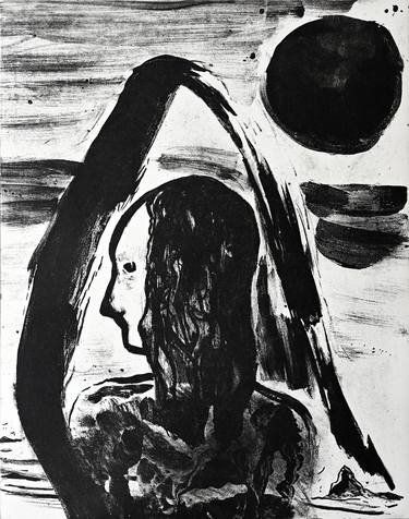 Original Abstract Expressionism Women Printmaking by Asta Kulikauskaitė