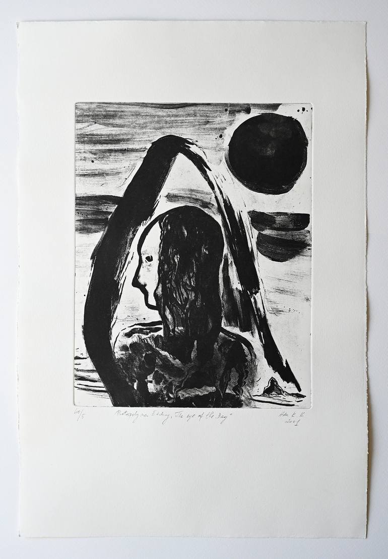 Original Abstract Expressionism Women Printmaking by Asta Kulikauskaitė