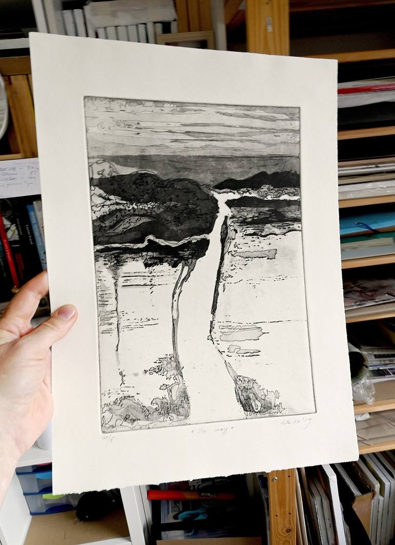 Original Abstract Landscape Printmaking by Asta Kulikauskaitė