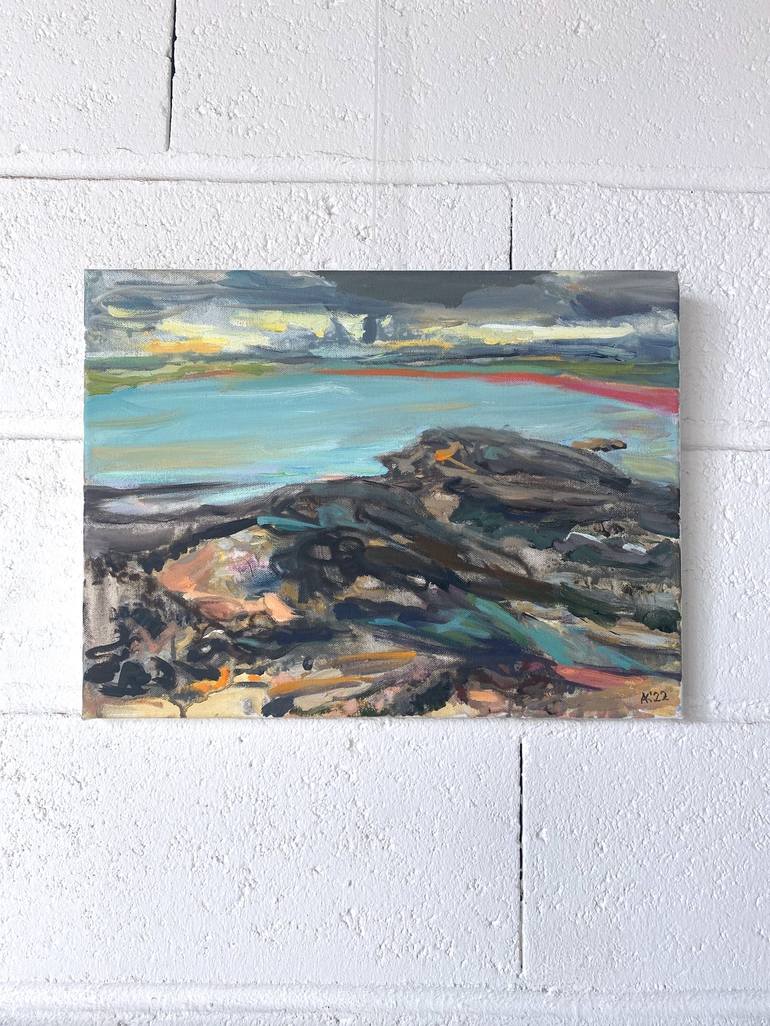 Original Abstract Expressionism Landscape Painting by Asta Kulikauskaitė