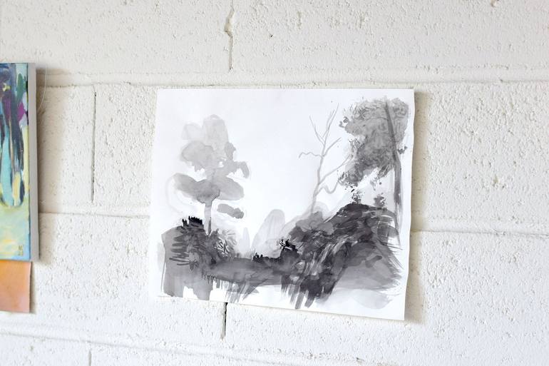 Original Abstract Landscape Drawing by Asta Kulikauskaitė