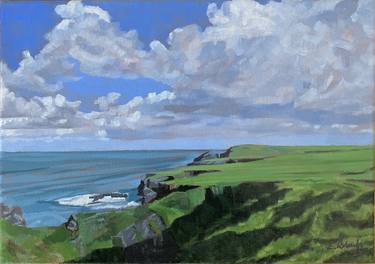 Cornish landscape with clouds #1 thumb