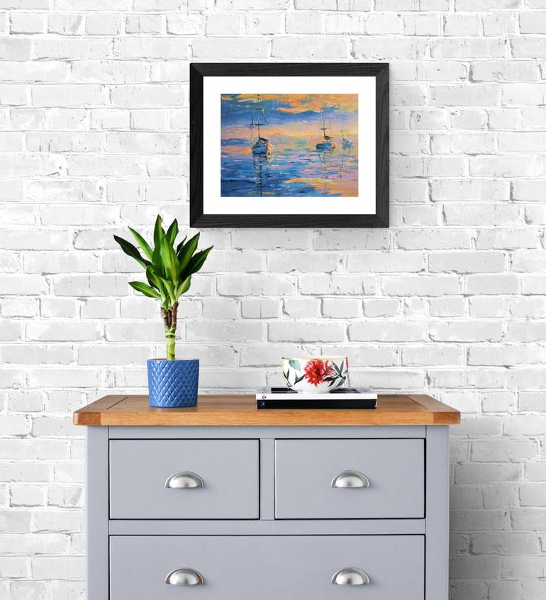 Original Abstract Seascape Painting by Marina Beikmane