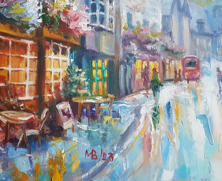 Original Abstract Cities Painting by Marina Beikmane