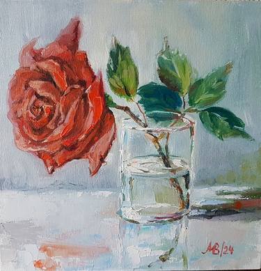 A Red Rose in Glass thumb