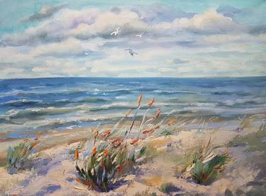 Print of Impressionism Beach Paintings by Marina Beikmane