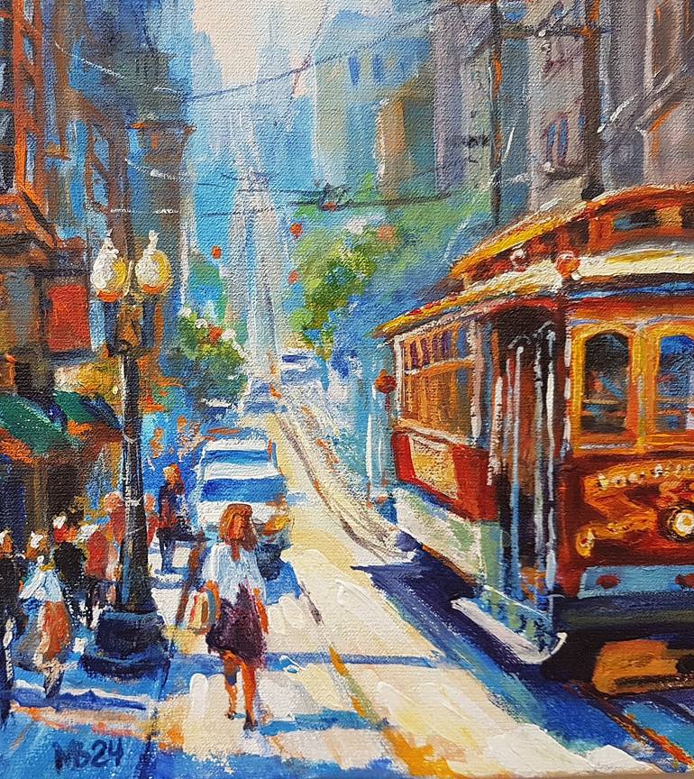 Original Impressionism Cities Painting by Marina Beikmane