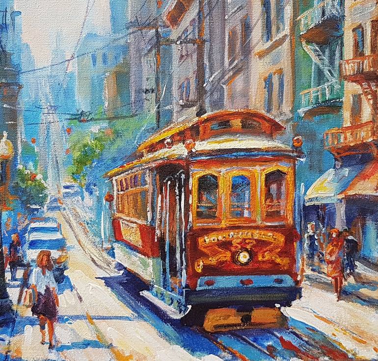 Original Impressionism Cities Painting by Marina Beikmane