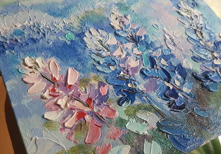 Original Abstract Floral Painting by Marina Beikmane