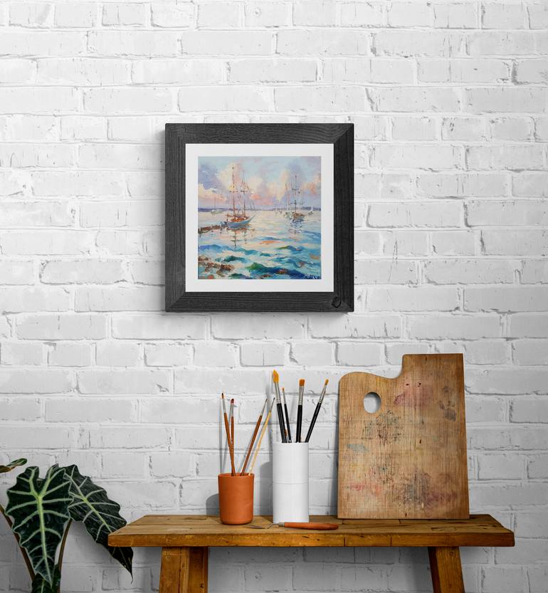 Original Abstract Expressionism Seascape Painting by Marina Beikmane