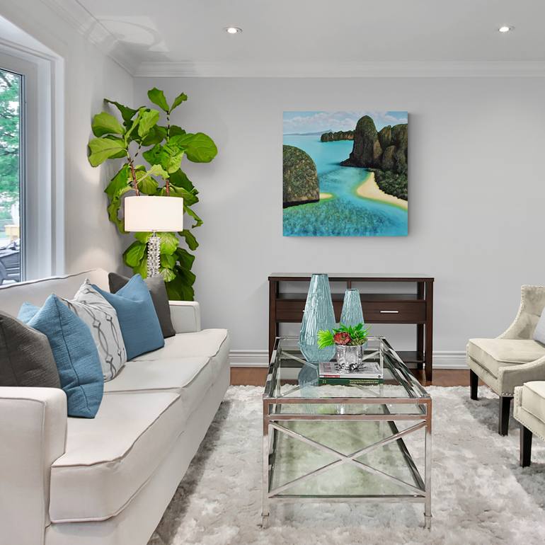 Original Contemporary Seascape Painting by Santa Labubi