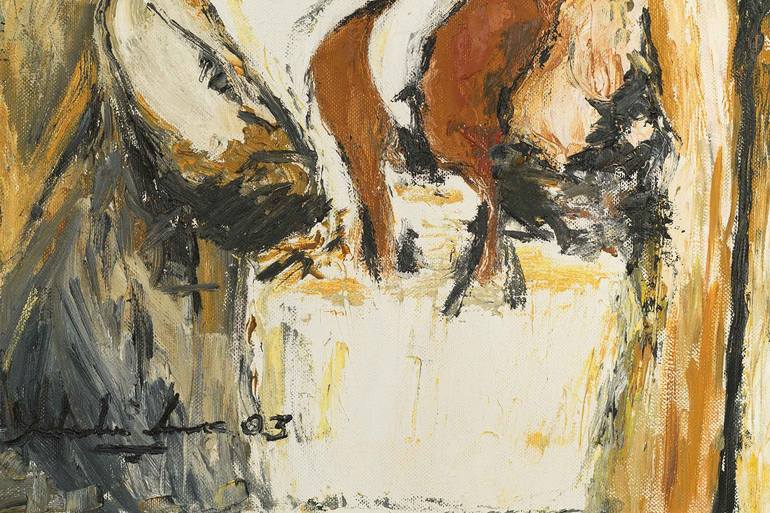 Original Impressionism Horse Painting by Yolanda Luna