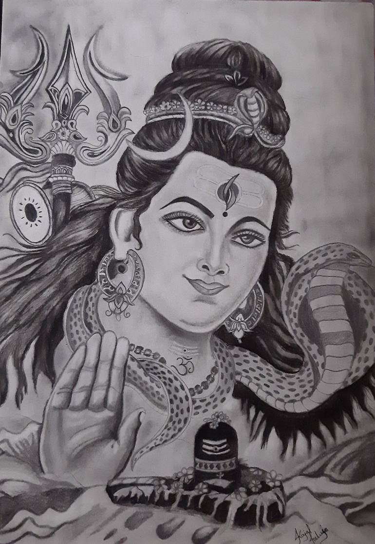 Mahadev Sketch Drawing by Kajal Talreja | Saatchi Art