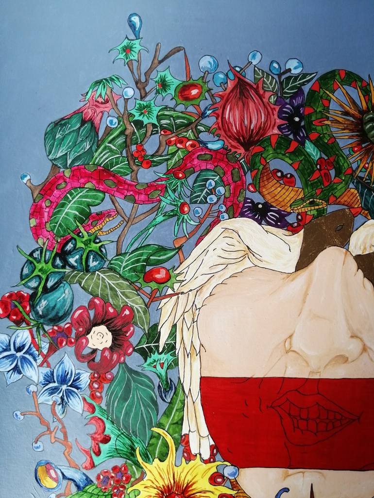 Original Contemporary Botanic Painting by Sesil beatris Kalayciyan