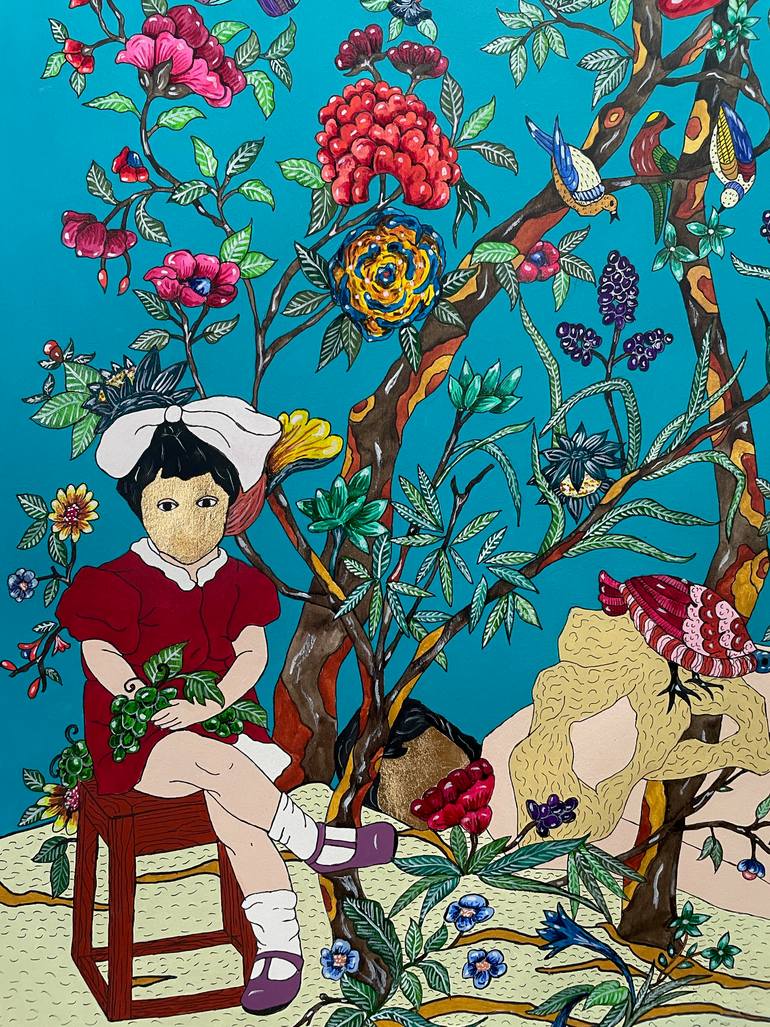 Original Contemporary Botanic Painting by Sesil Beatris Kalayciyan