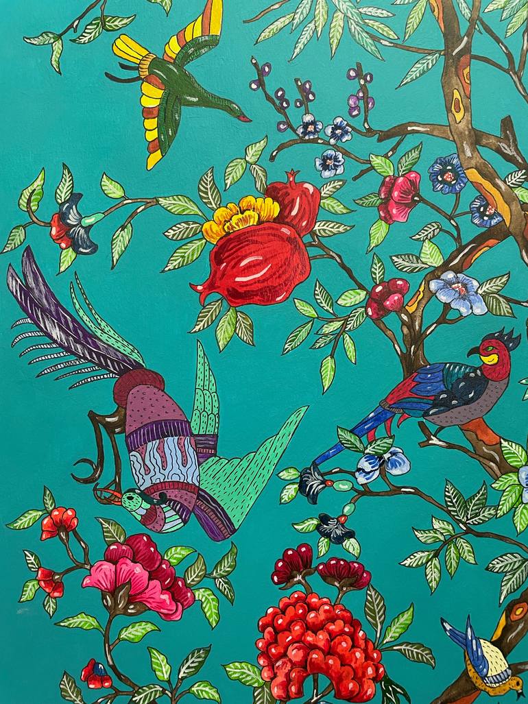 Original Contemporary Botanic Painting by Sesil Beatris Kalayciyan