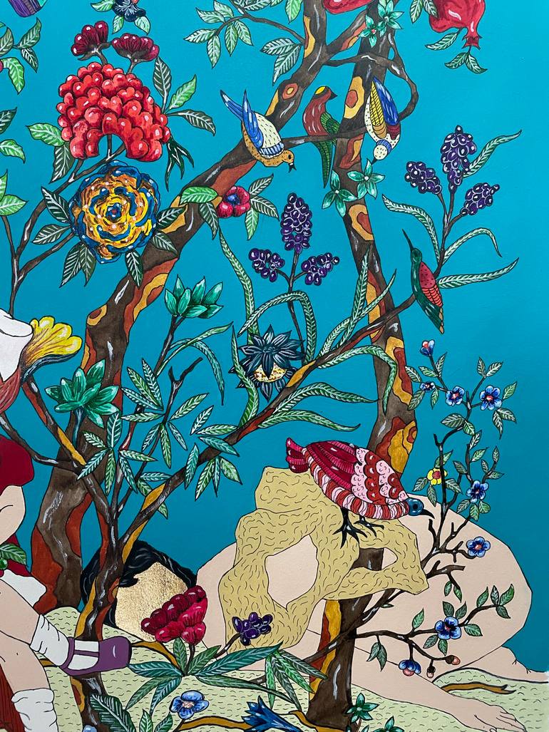 Original Contemporary Botanic Painting by Sesil Beatris Kalayciyan