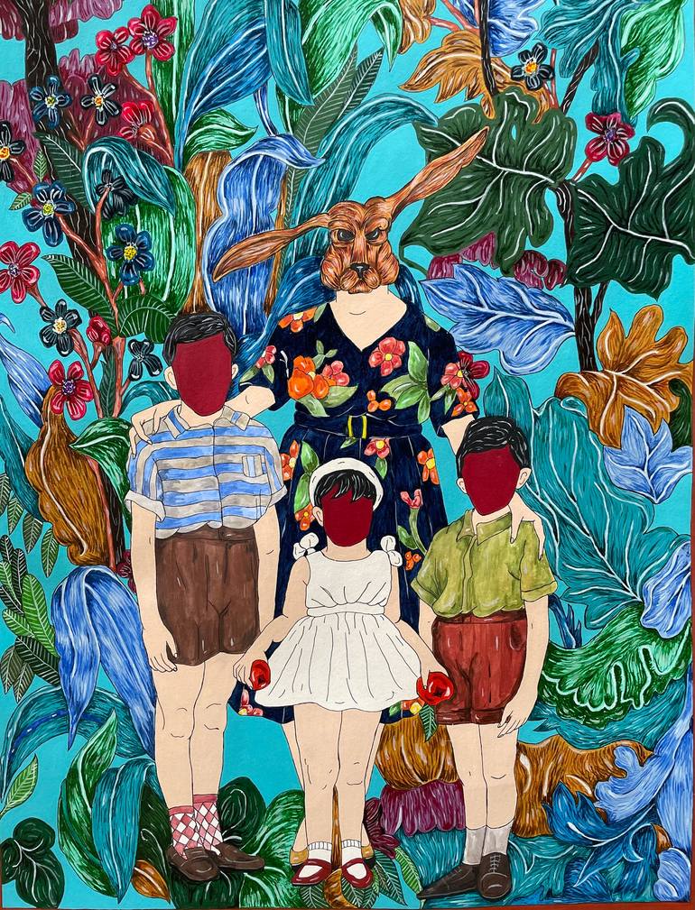 Original Contemporary Botanic Painting by Sesil Beatris Kalayciyan