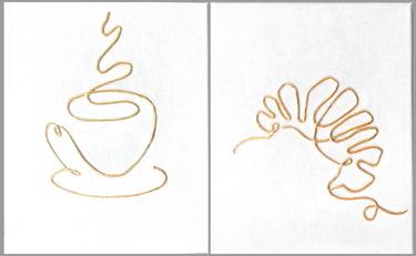 Coffee and croissant (diptych) thumb