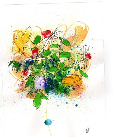 Original Abstract Botanic Paintings by Andres Salazar