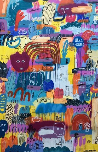 Original Street Art Abstract Paintings by 2Madison Gallery