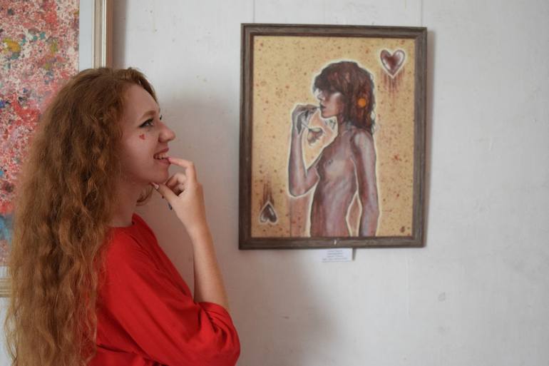 Original Portraiture Nude Painting by Natalia Olhova