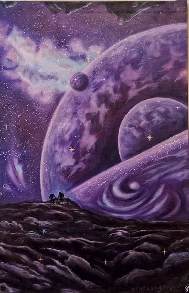 Original Modern Outer Space Paintings by Fate Artist