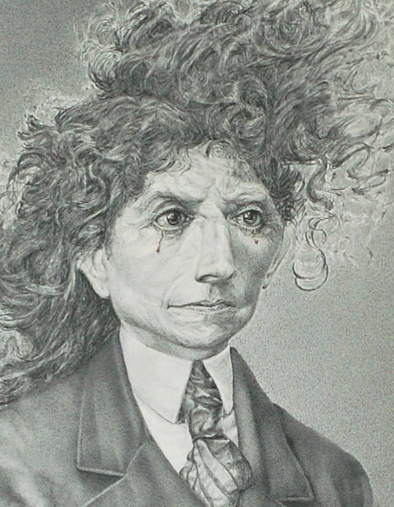 Original Figurative People Drawing by Wieslaw Haladaj