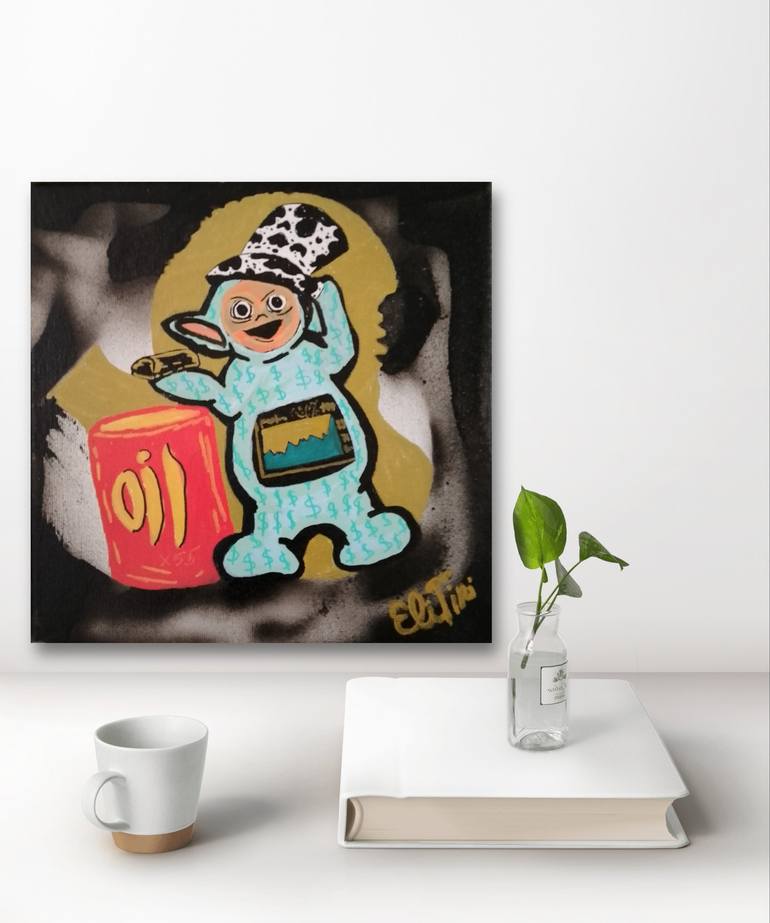 Original Pop Art Cartoon Painting by Eli Tin