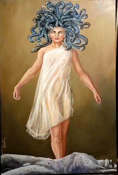 Original Figurative Classical mythology Paintings by Alejandro Kapetanakis