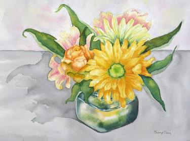 Dainty Yellow Flowers in Vase thumb