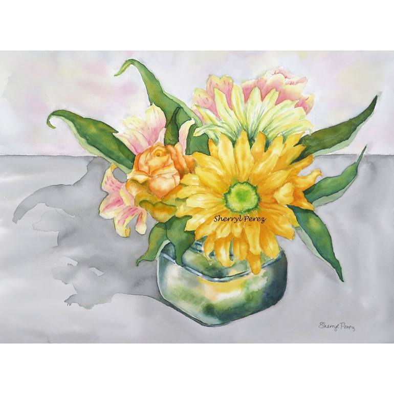 Original Floral Painting by Sherryl Perez