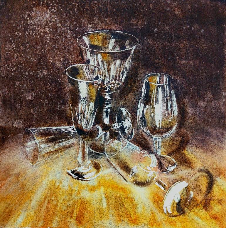 Original Art Deco Still Life Painting by Maria Moschenross