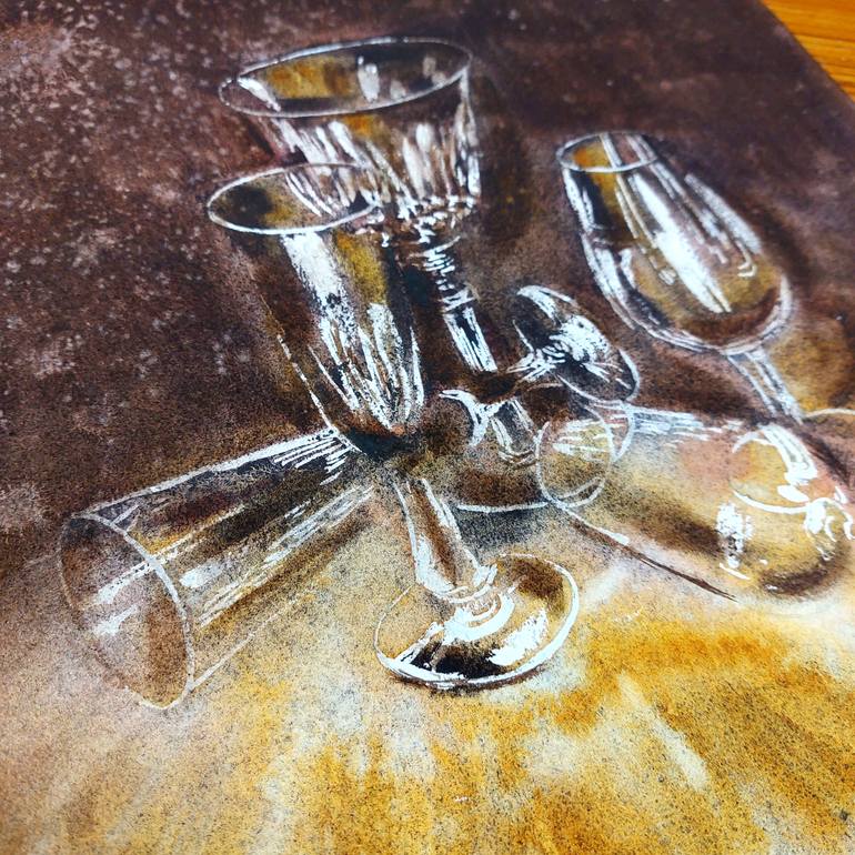 Original Art Deco Still Life Painting by Maria Moschenross
