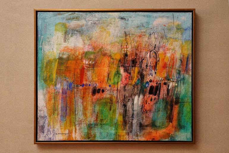 Original Fine Art Abstract Painting by Armen Vahramyan