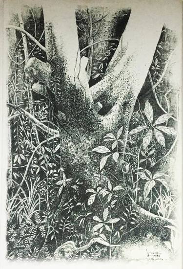 Print of Tree Paintings by Sanath Bandara