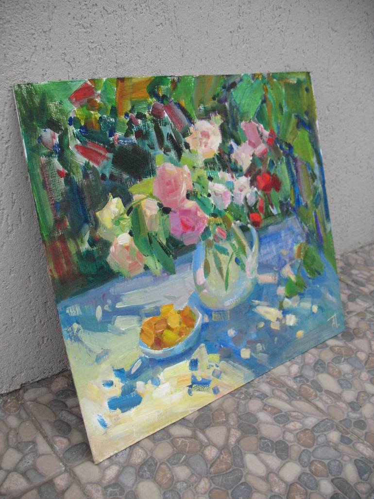 Original Impressionism Floral Painting by Anna Trachuk