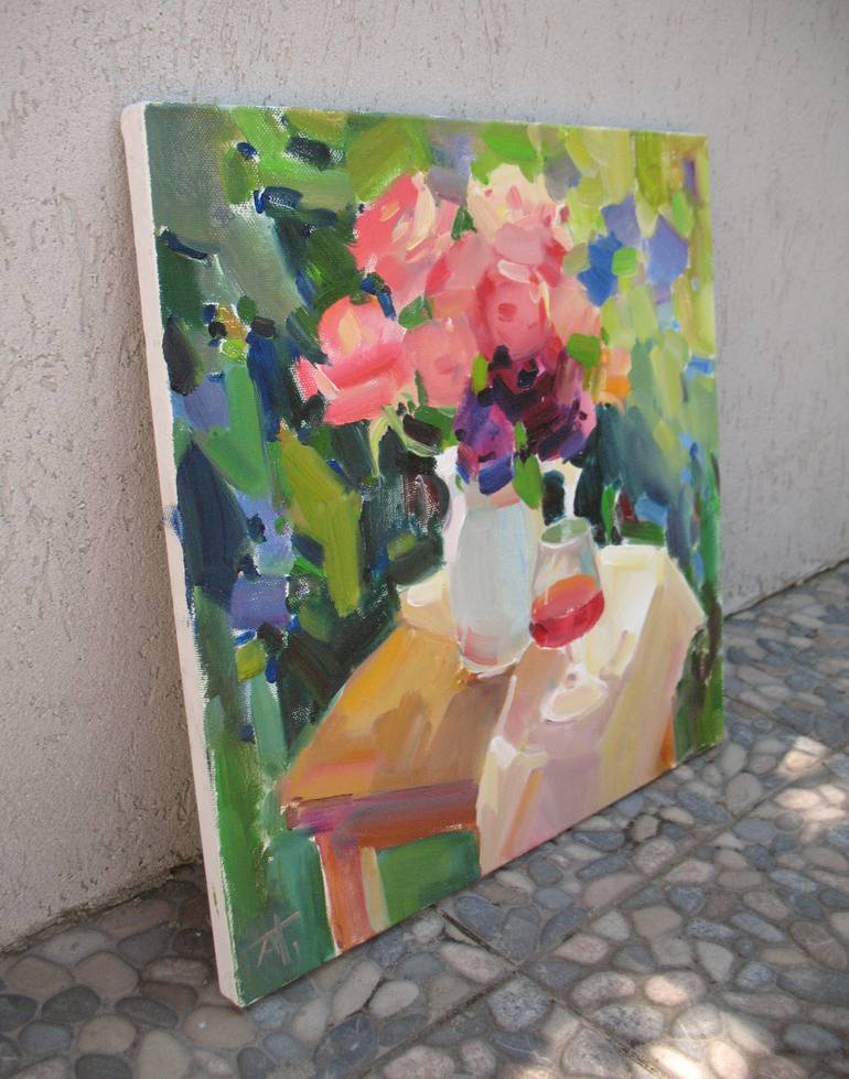 Original Impressionism Floral Painting by Anna Trachuk