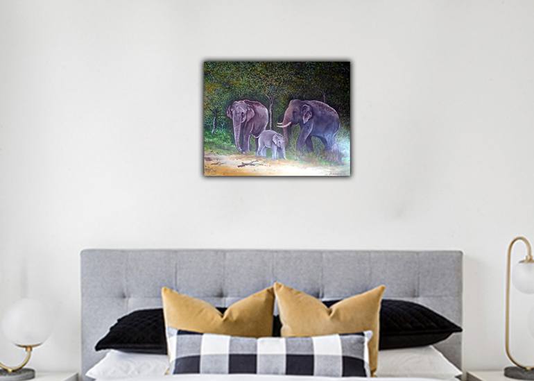 Original Realism Animal Painting by Chamley Fernando